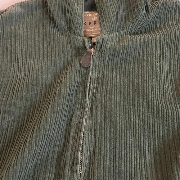 3 FOR $15 Vintage Express Dark Green Corduroy 1/4 Zip Pullover Size S - Picture 3 of 11